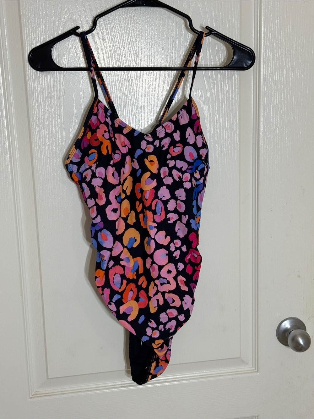 Cupshe One Piece Swimsuit Rainbow Leopard Animal Print Strappy Back V-Neck S